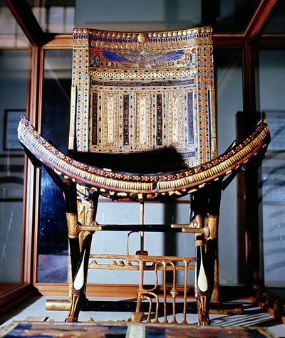 Ecclesiastical Chair from the Tomb of Tutankhamun in the Valley of the Kings at Thebes, New Kingdom by Egyptian 18th Dynasty
